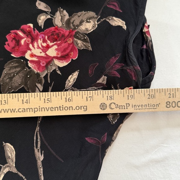 Vtg Newport News Black & Red Floral Mermaid Dress Dark Romantic Whimsygoth Sz 16 - Picture 6 of 6